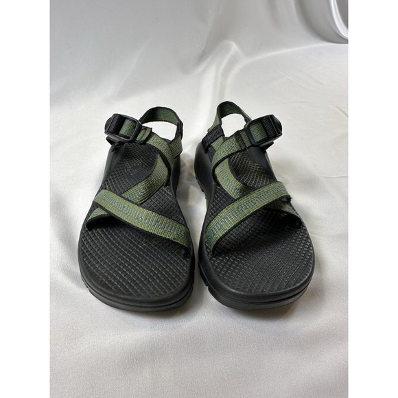 Chaco Z Cloud Women's 6 Black Green Hiking Outdoor Adjustable Water Lake Sandals - Picture 2 of 5